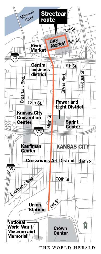 Kansas City streetcar map